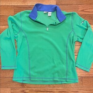 L.L. Bean Green and Blue Fleece Pullover